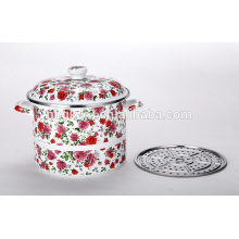 double layer enamel steamer with full color